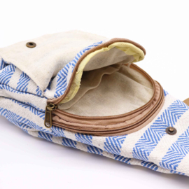 Crossbodytas - Licht Blauw & Wit