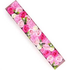 Zeepbloemen Extra Lange Doos Geschenk Set - Roze Tinten