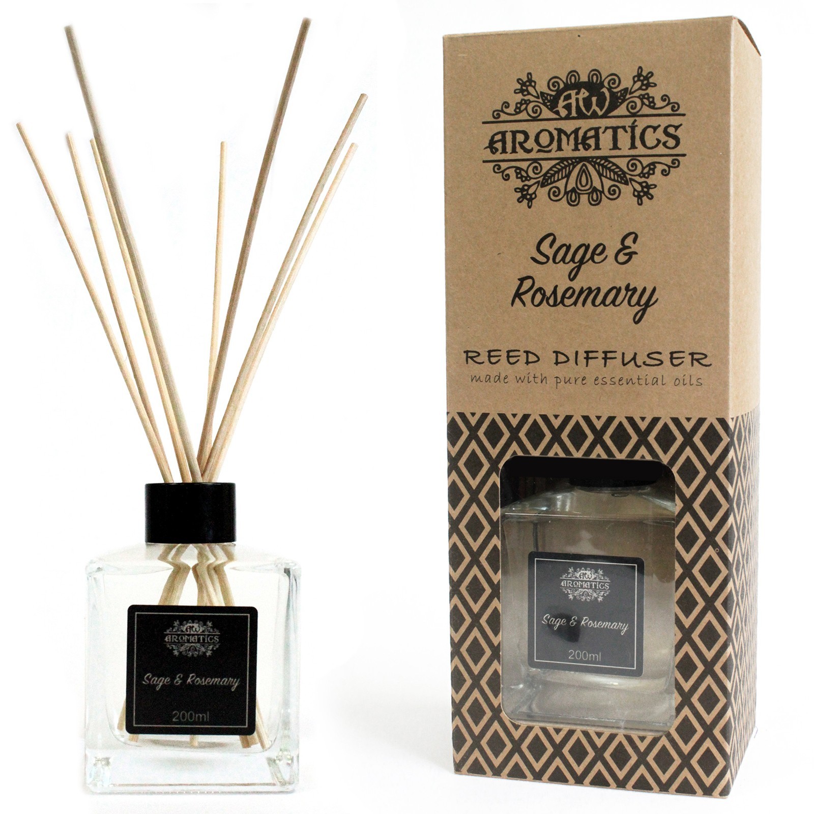 Geurstokjes - Salie & Rozemarijn - 200ml Riet Diffuser