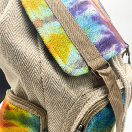 Tiedye Hennep Grote Vierkante Rugzak