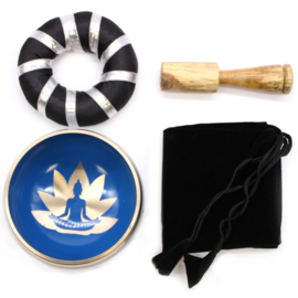 Yoga Houdingen Klankschaal - Wit & Blauw - 10.7cm