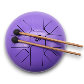 Medium Stalen Tong Geluksdrumss Om Violet - 22x16cm
