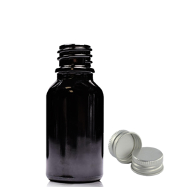 Mengflesjes 15ml zwart met Aluminium Dop - 1st