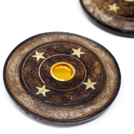 Mangohouten Wierookschijf voor Wierookkegels & Wierookstokjes - 9x1cm