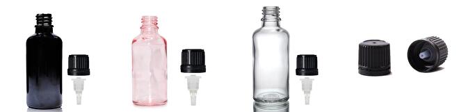 Glazen mengflesjes met druppeldop