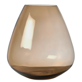 Vaas/theelichthouder Pear amber/ taupe XL 27x22 cm