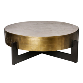 Brass goud salontafel met rond ijzeren frame ⌀ 98 cm
