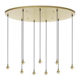 Plafondplaat 9 bulbs ovaal 120x45cm goud (CT1027)