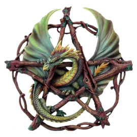 Wall Plaque - Forest Pentagram Dragon 32.5cm (AS)