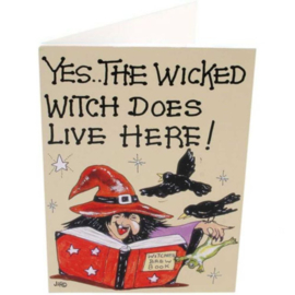 Wenskaart + Envelop - Yes The Wicked Witch Does Live Here