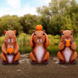 Beeld - Three Wise Capybaras 8.5cm (NN)