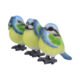 Figurine - Three Wise Blue Tits 8cm (NN)