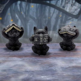 Beeld - Three Wise Spell Cats 8.5cm