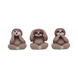 Beeld - Three Wise Sloths 8cm (NN)