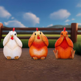 Beeld - Three Wise Hens 8.5cm (NN)