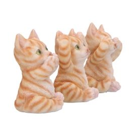 Figurine - Three Wise Ginger Cats 8.5cm (NN)