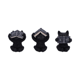Beeld - Three Wise Spell Cats 8.5cm (NN)