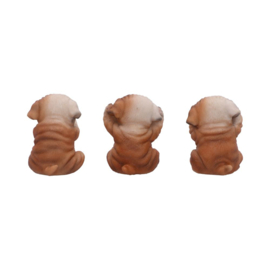 Figurine - Three Wise Bulldogs 7.5cm (NN)