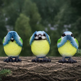Figurine - Three Wise Blue Tits 8cm (NN)