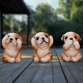 Figurine - Three Wise Bulldogs 7.5cm (NN)