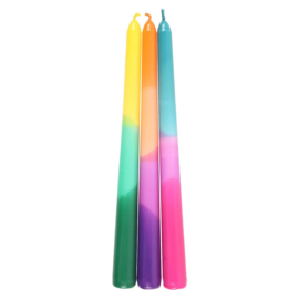 Taperkaars - Dipped Rainbow Energy (Set 3)