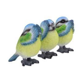 Figurine - Three Wise Blue Tits 8cm (NN)