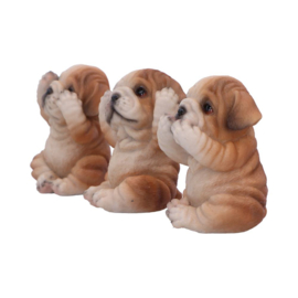 Figurine - Three Wise Bulldogs 7.5cm (NN)