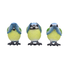 Figurine - Three Wise Blue Tits 8cm (NN)