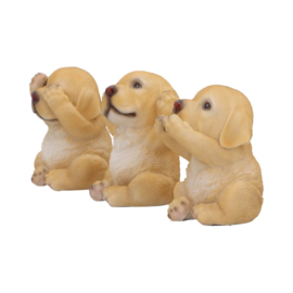 Figurine - Three Wise Golden Labradors 7.5cm (NN)