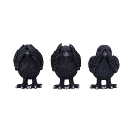 Figurine - Three Wise Raven 8.7cm