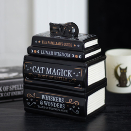 Oliebrander - Black Cat Book Stack With Cat*