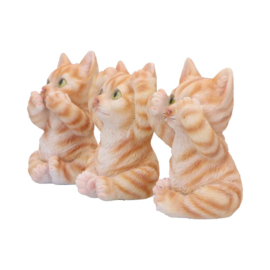 Figurine - Three Wise Ginger Cats 8.5cm (NN)