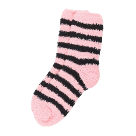 Sokken - Fluffy Pink and Black Striped