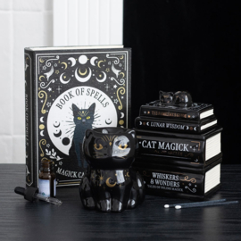 Oliebrander - Black Cat Book Stack With Cat*