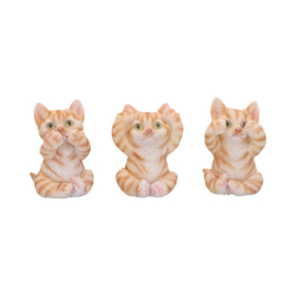 Figurine - Three Wise Ginger Cats 8.5cm (NN)