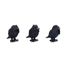 Figurine - Three Wise Raven 8.7cm