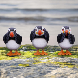 Beeld - Three Wise Puffins 9cm (NN)