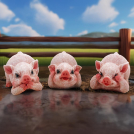 Beeld - Three Wise Playful Pigs 8.4cm (NN)