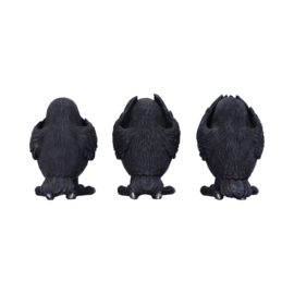 Figurine - Three Wise Raven 8.7cm