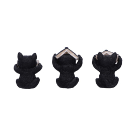 Beeld - Three Wise Spell Cats 8.5cm (NN)