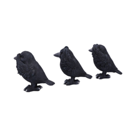 Figurine - Three Wise Raven 8.7cm