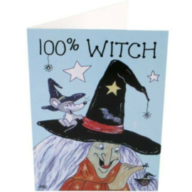 Wenskaart + Envelop - 100% Witch