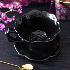 Cup and Saucer - Black Rose
