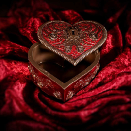 Trinket Box - Heart and Key 11.3cm (VH)
