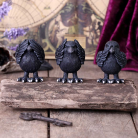Figurine - Three Wise Raven 8.7cm
