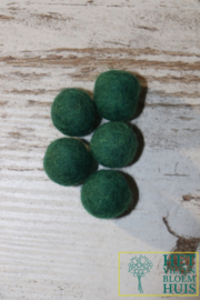 Vilten balletjes per 5 Groen (18mm)