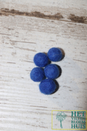 Viltenballetjes per 5 Royaal-Blauw (10mm)