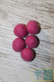 Vilten balletjes per 5 oud roze (18mm)