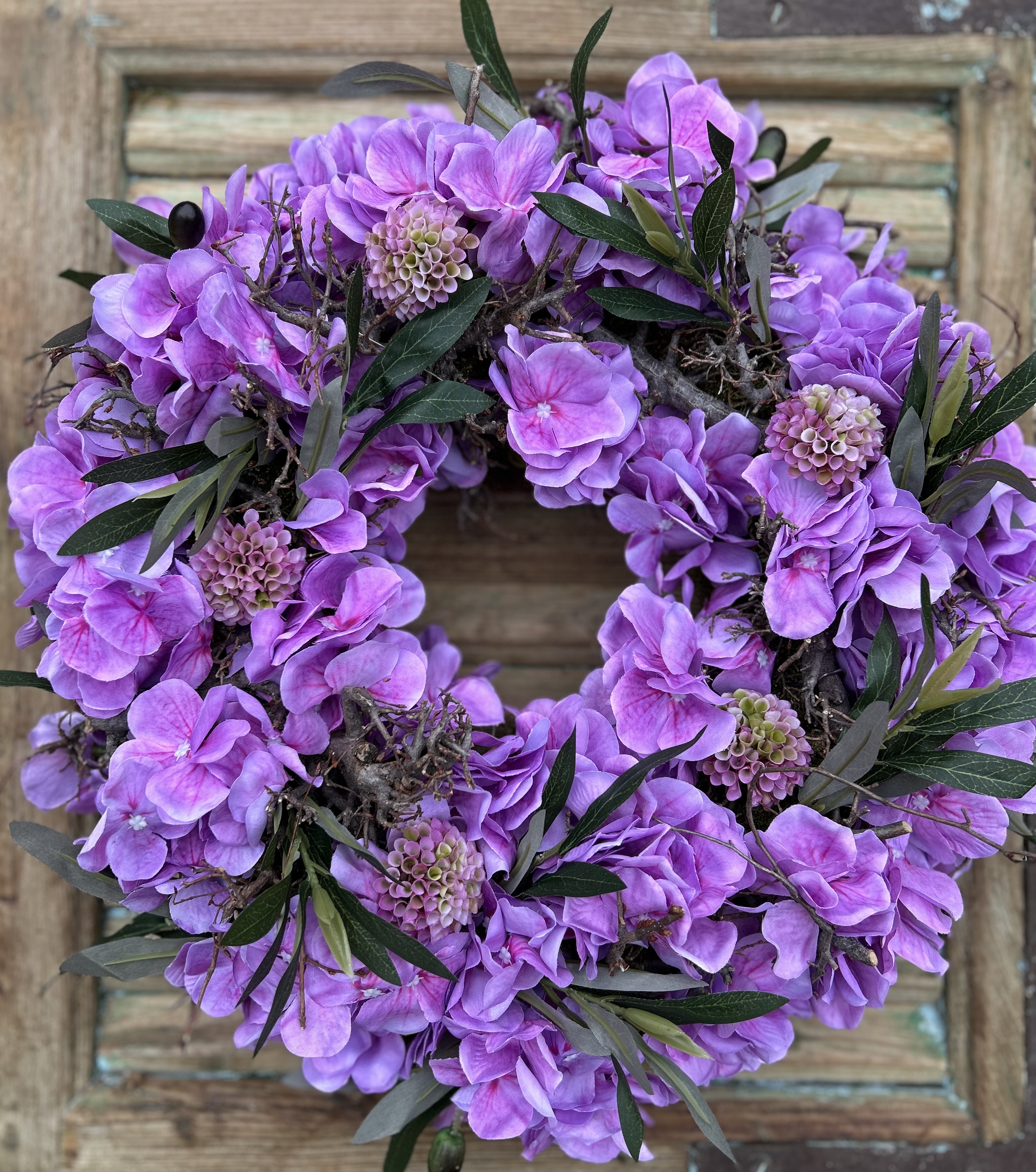 Hortensia krans   roze 55 cm
