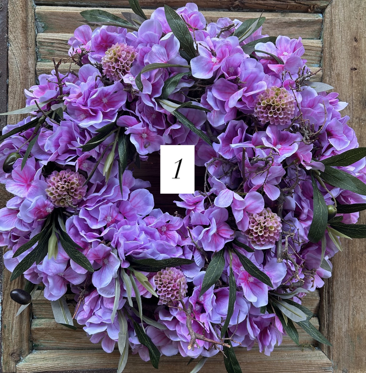 zaterdagochtend 2 augustus Hortensia krans ZIJDE